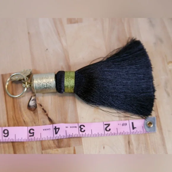 Gold & Black Tassel Keychain Charm - Picture 5 of 7